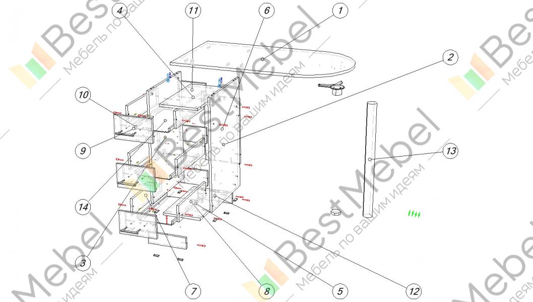 Схема сборки школьной мебели