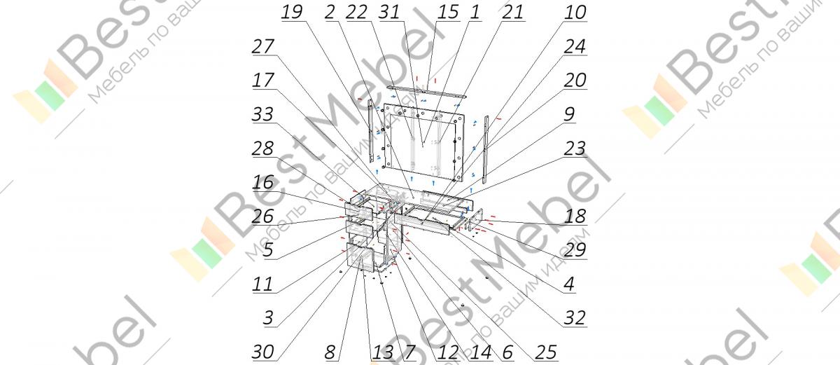 Туалетный стол бланка схема сборки