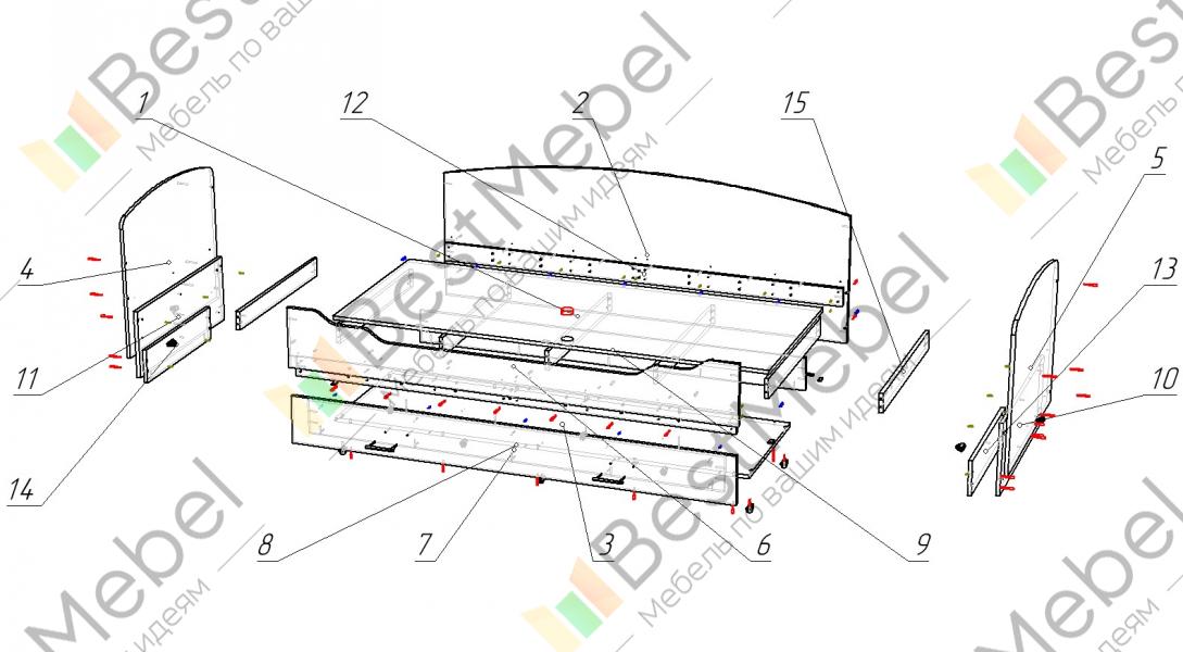 Схема сборки кровать валенсия