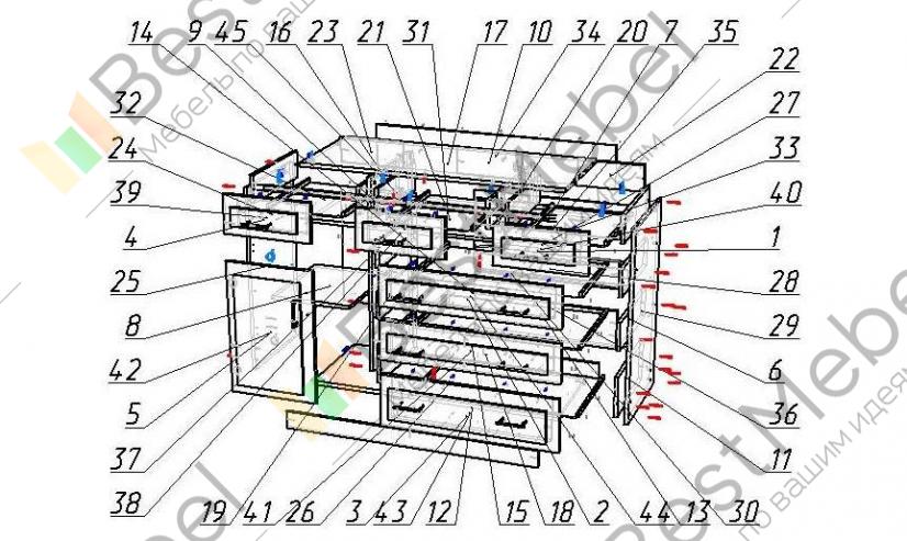 Схема сборки комода к 6