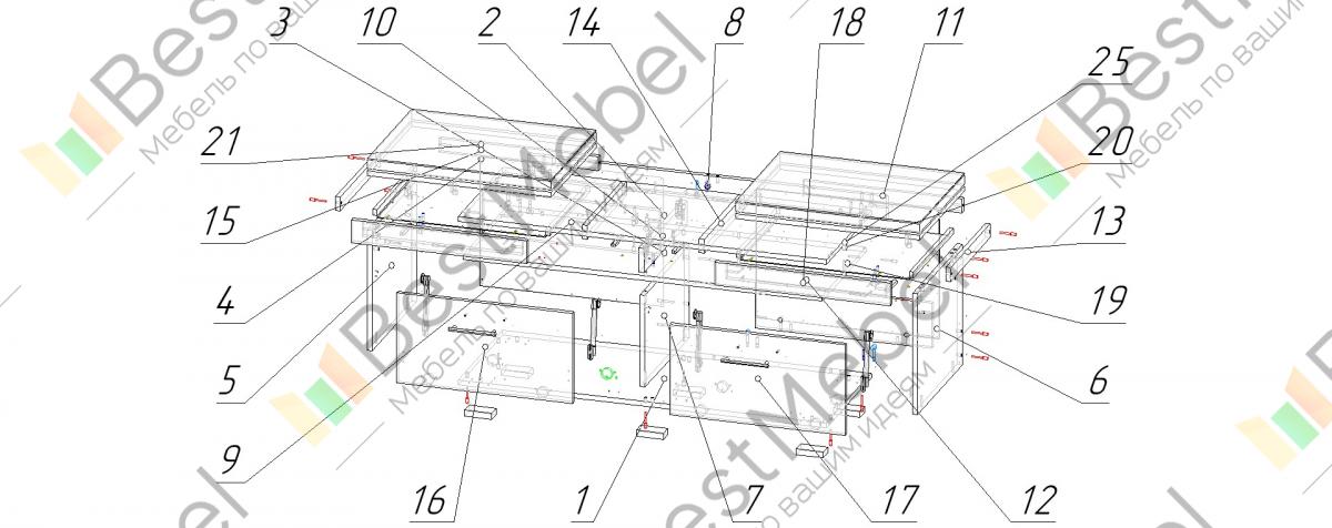 Схема сборки тумбы атл 03