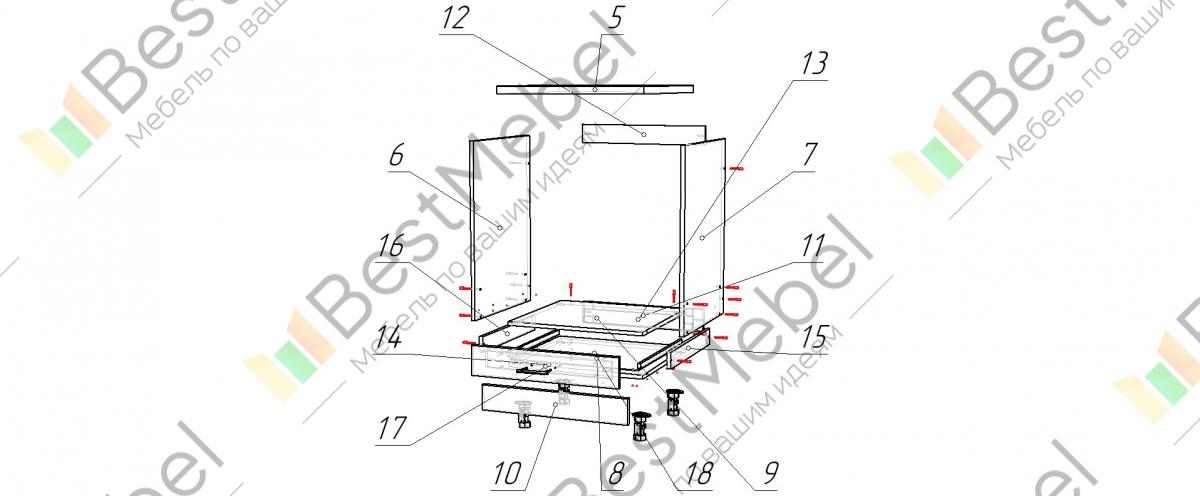 Шкаф под духовой шкаф схема сборки