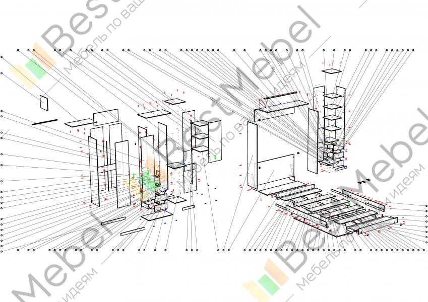 Шкаф кровать трансформер меган 124 bms