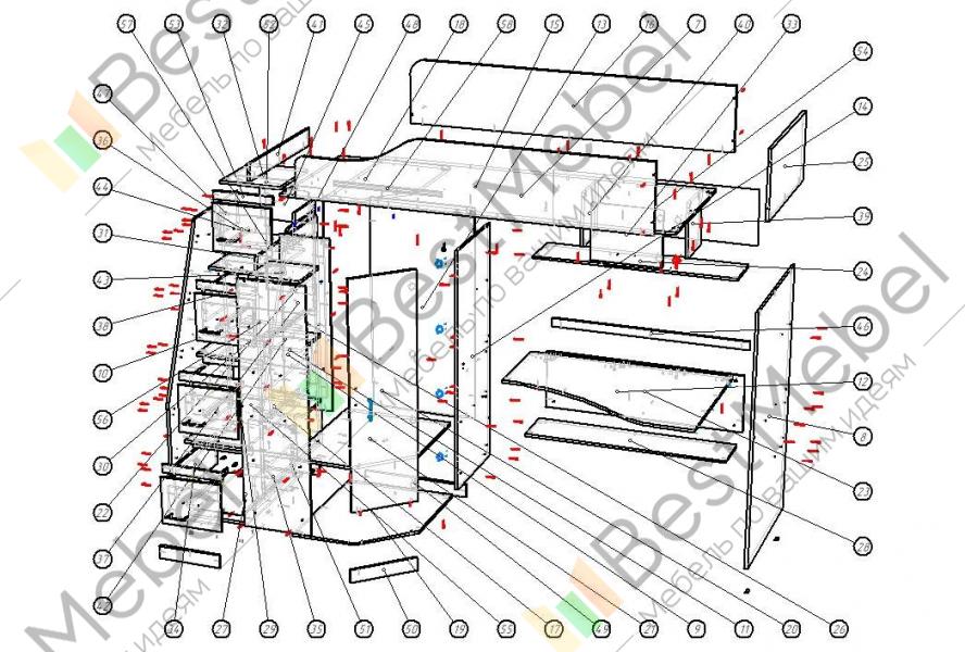 Кровать чердак юниор 1 схема сборки