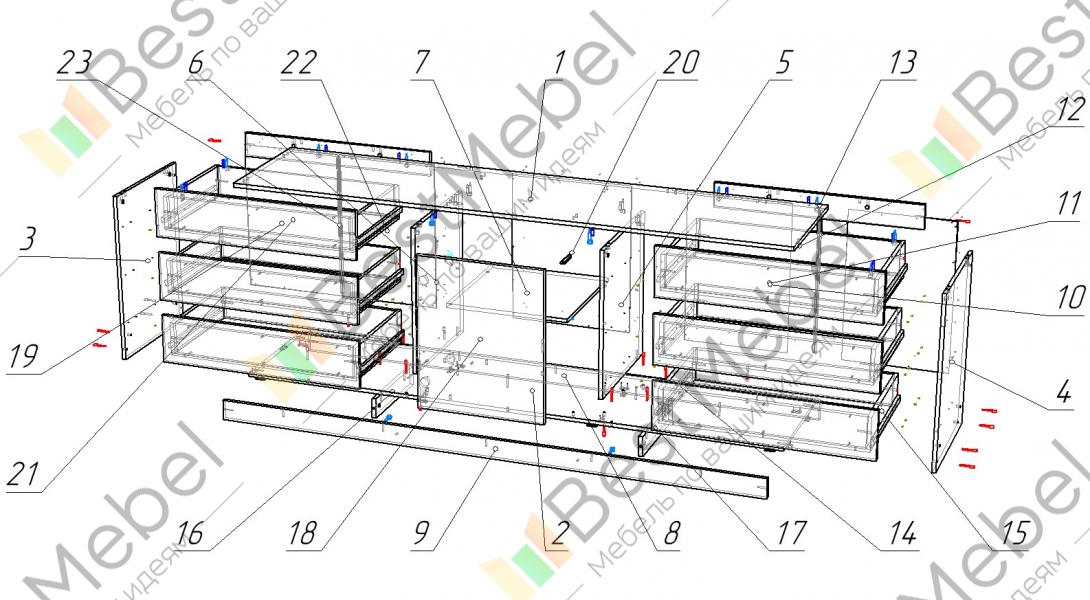 Комод вельвет 3 bms