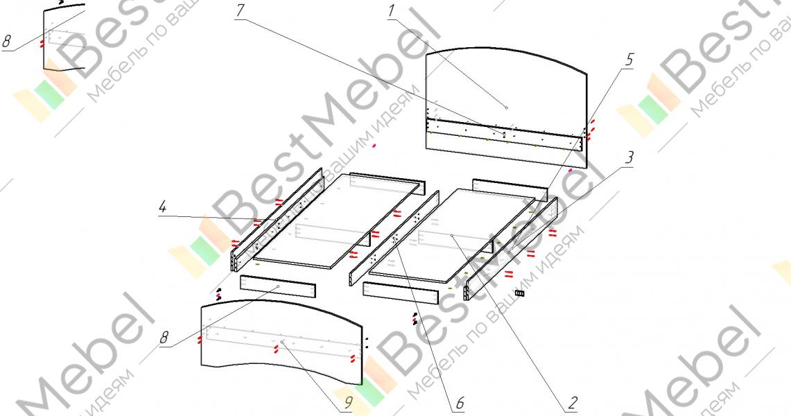 Схема сборки кровати флоренция