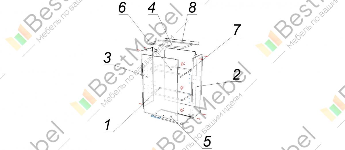 Шкаф дуэт 3 схема сборки