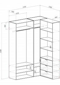 Распродажа - Гардеробная  №000099449  (1720х2500х1390)