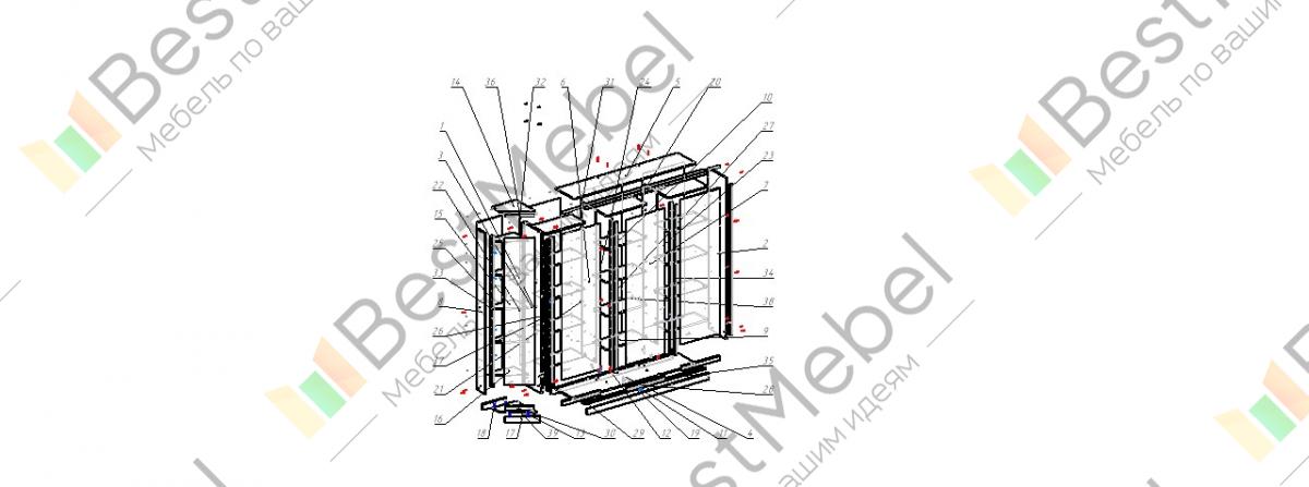 Схема сборки шкафа купе роникон