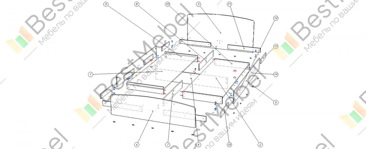 Кровать милана 1 схема сборки