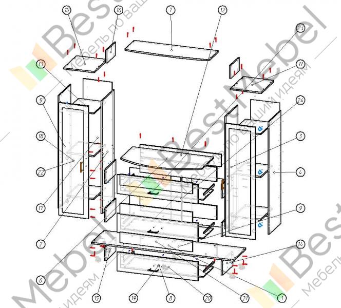 Тумба под тв нота 9 схема сборки