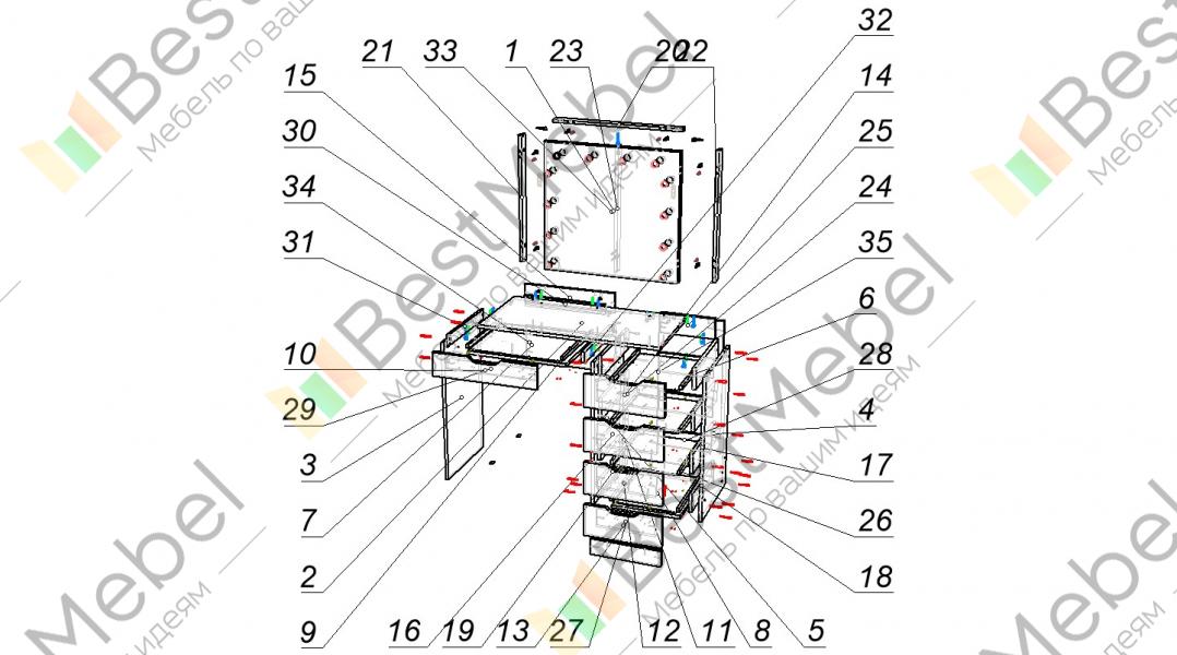 Стол туалетный надежда м 09 схема сборки