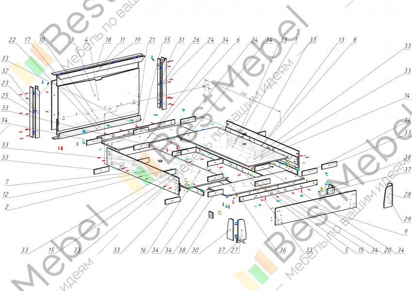Схема сборки кровати соренто