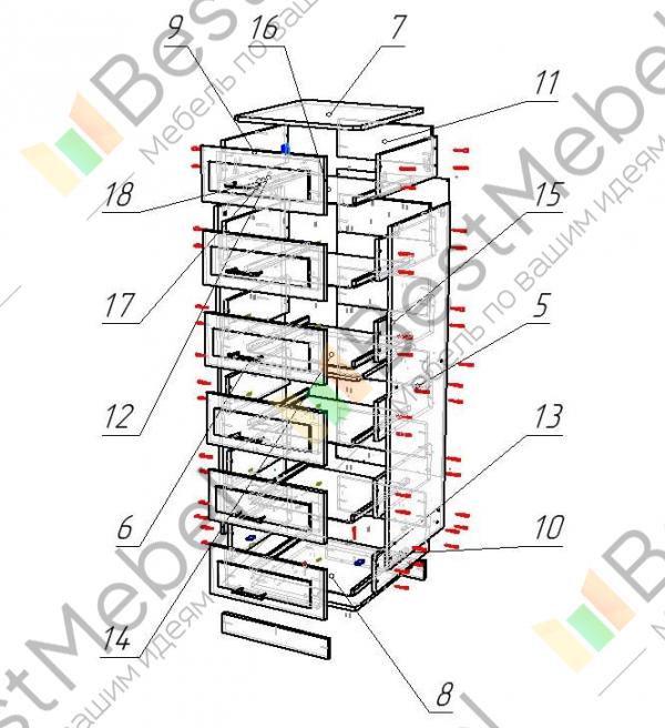 Комод мальм схема сборки