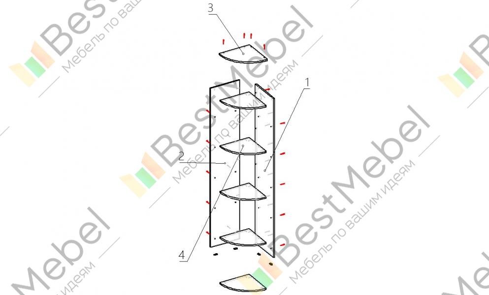 Схема сборки углового стеллажа - 89 фото