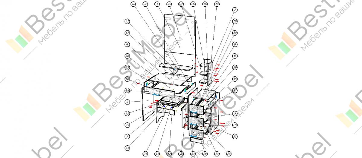 Туалетный стол бланка схема сборки