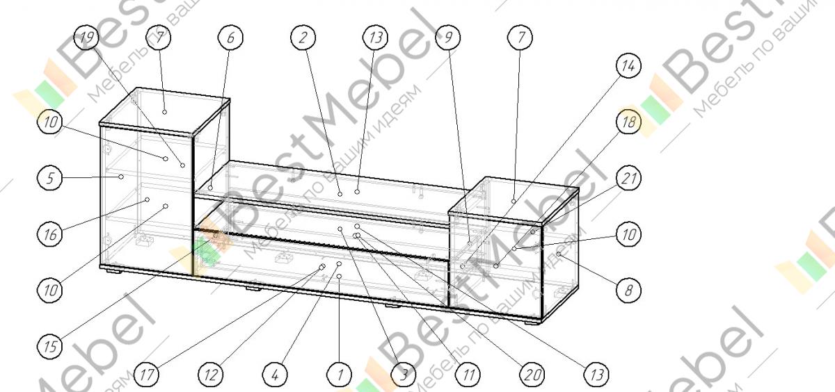 Схема сборки тумбы под телевизор