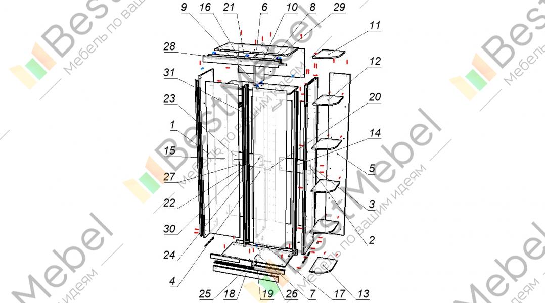 Схема сборки платяного шкафа