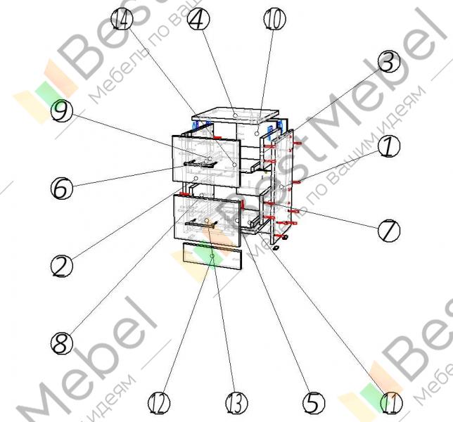 Схема сборки тумбы атл 03