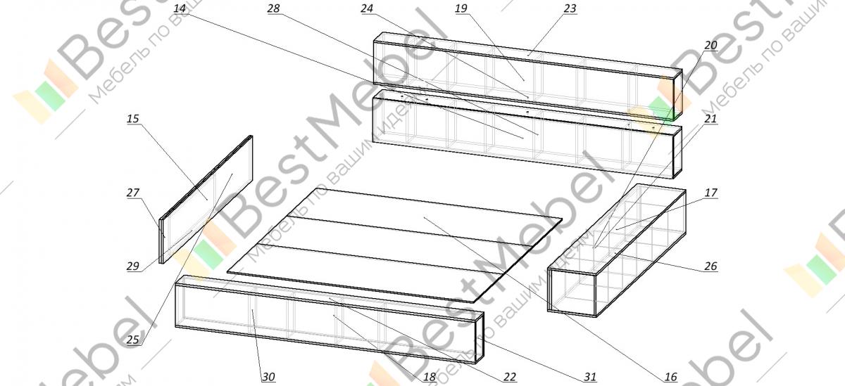 Схема сборки кровати сакура MebelVin.ru