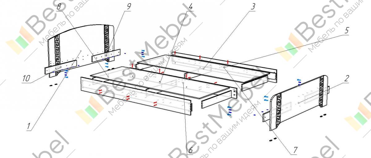 Кровать софия с ящиками схема сборки