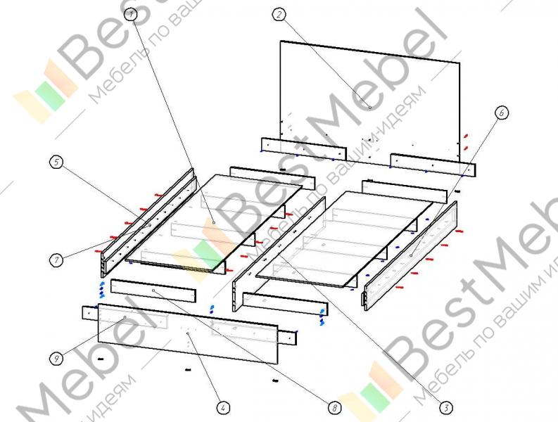 Схема сборки кровати саломея