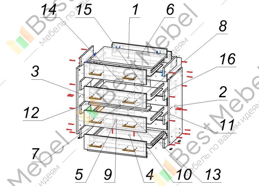 Схема сборки комода к 6 - Decoriq.ru