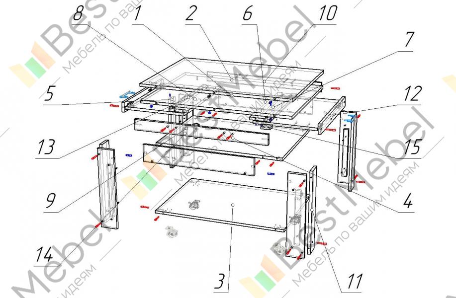 Схема сборки журнального столика