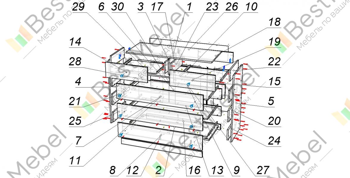 Схема сборки комода к 6