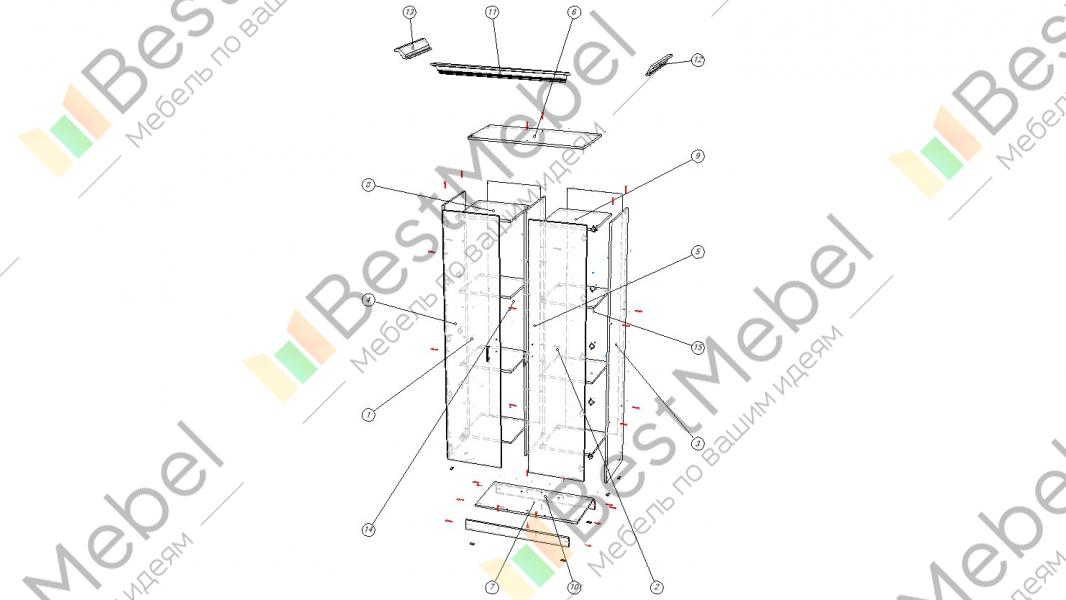 Схема сборки фиеста шкаф 4 х створчатый