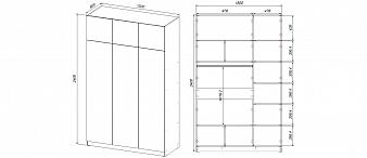 Распродажа - ЭСКИЗ00000794296 Шкаф распашной Ангард 30  (1500х2400х600)