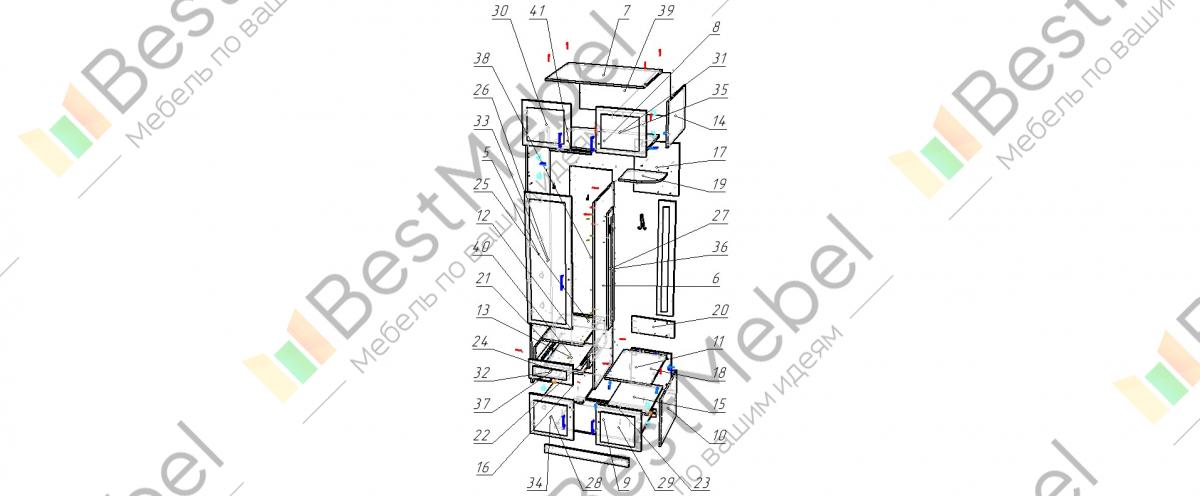 Схема сборки шкаф купе фаворит