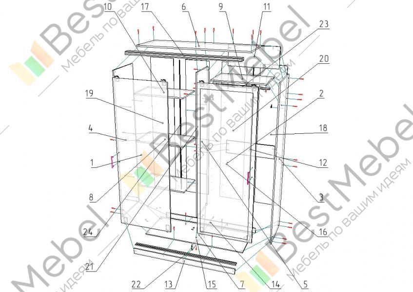 Шкаф купе уют 5 схема сборки