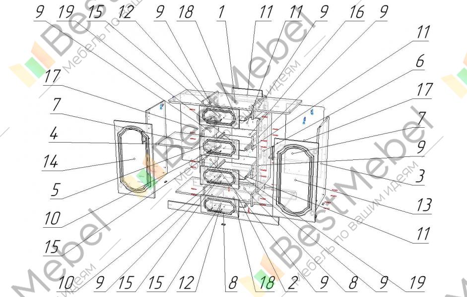 Схема сборки комода анталия