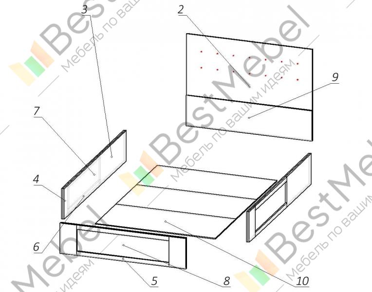 Много мебели схема сборки кровати