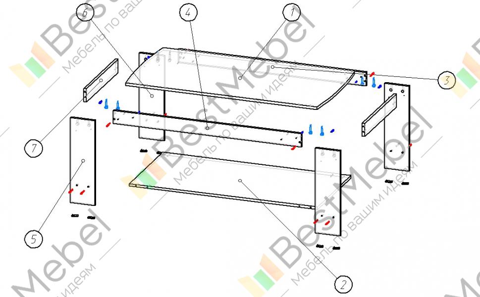 Стол журнальный схема сборки