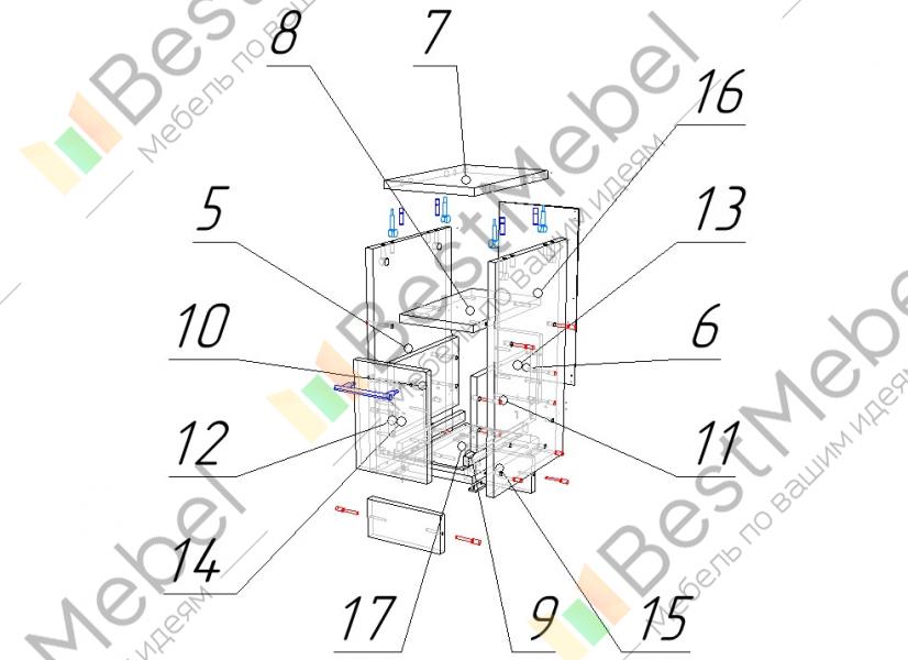 Тумба прикроватная ронда bms 420x420x400