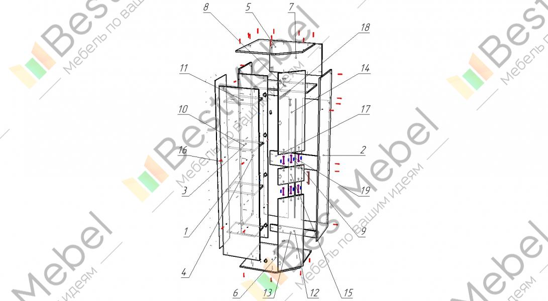 Схема сборки шкаф угловой универсальный