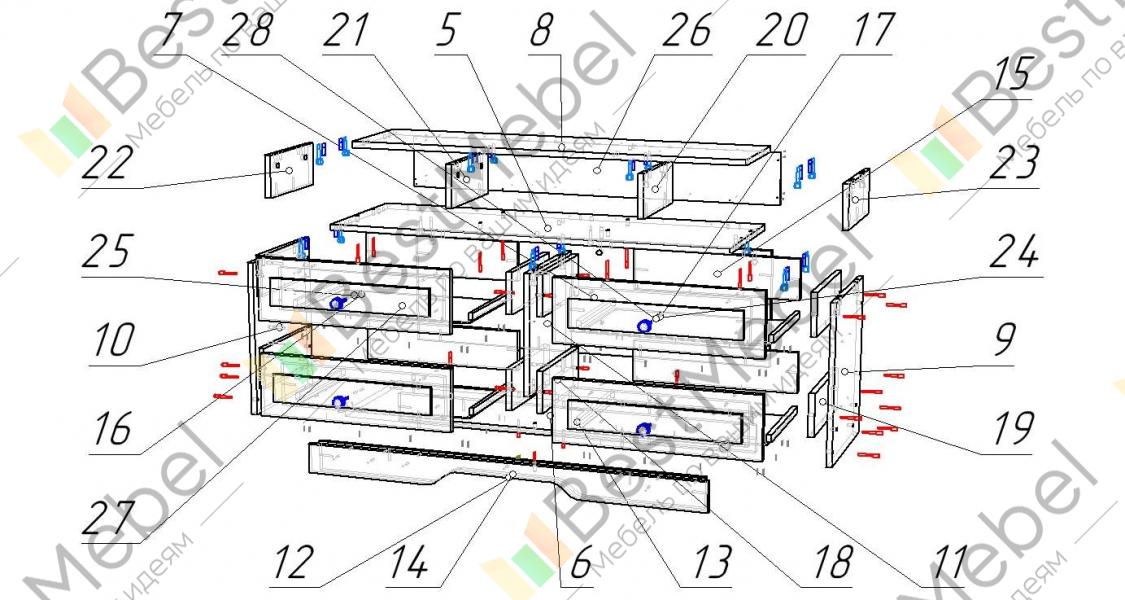 Схема сборки тумбы атл 03