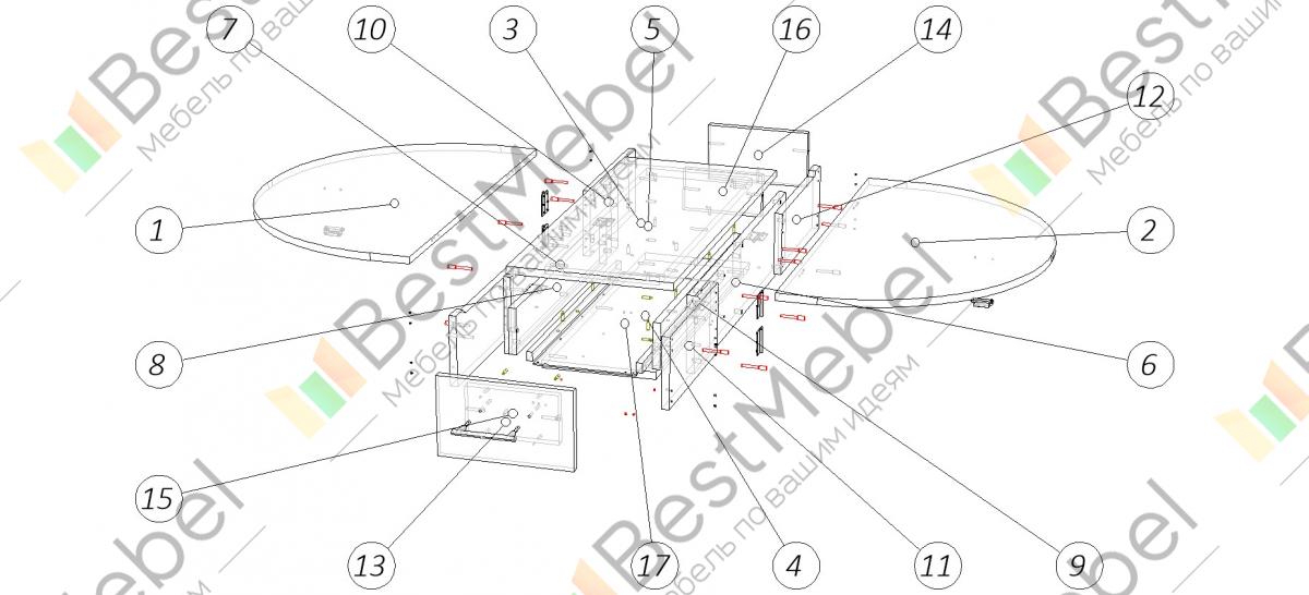 Кухонный стол кс 33 bms 1400х740х800