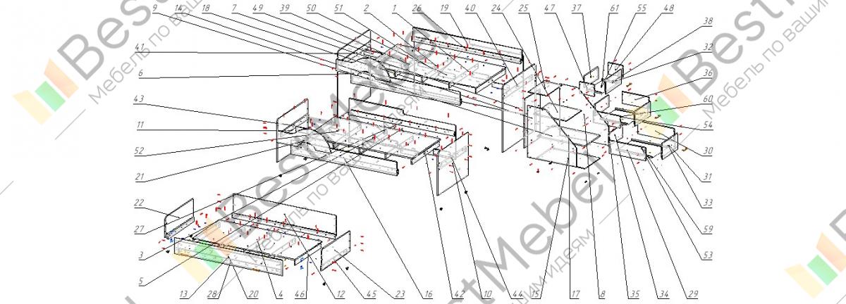 Кровать чердак радуга схема сборки