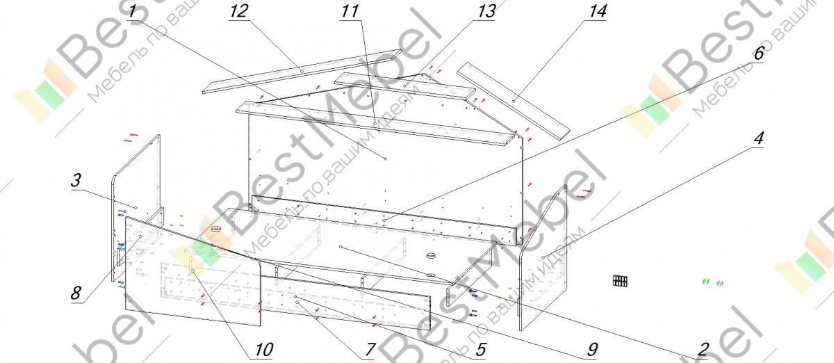 Кровать домик схема сборки