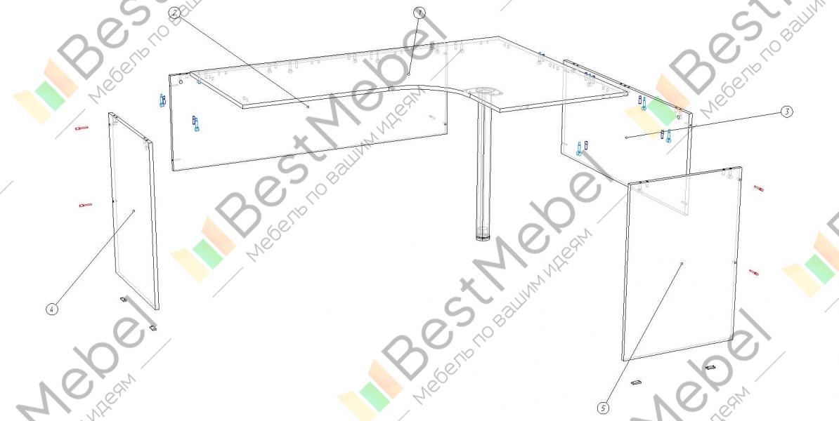 Схема сборки стола престиж