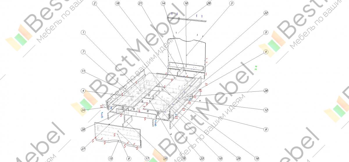 Схема сборки кровати светлана