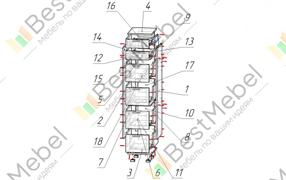 Схема сборки комода к 6