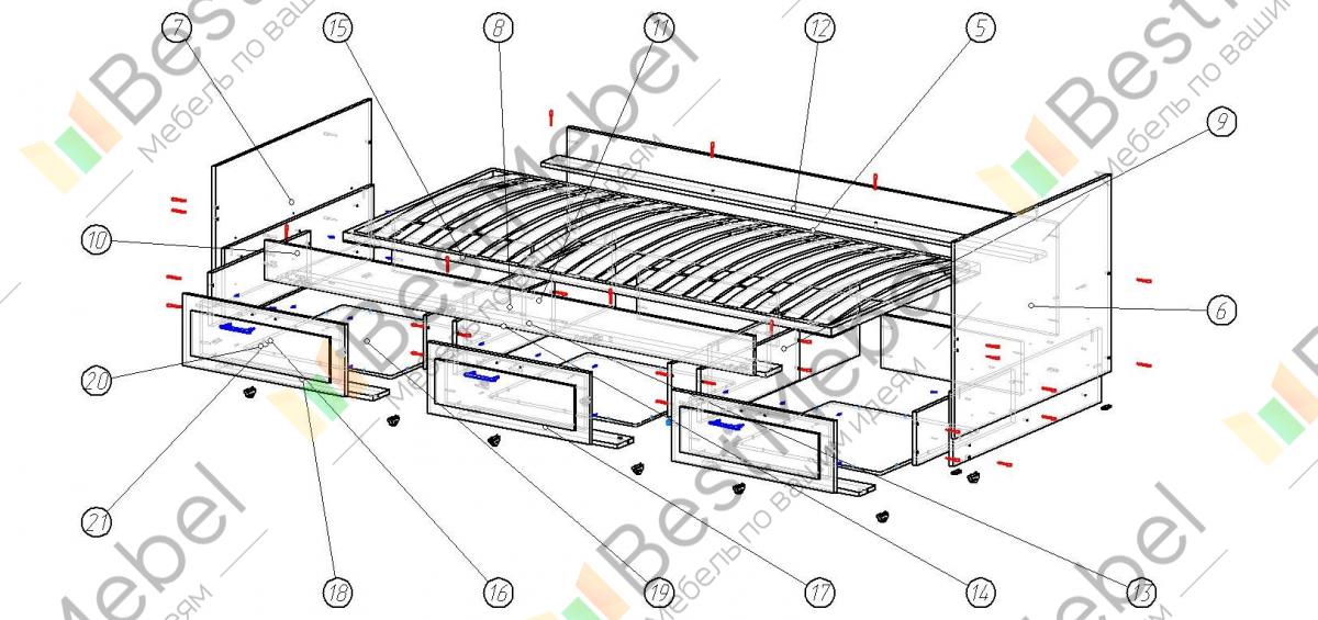 Схема сборки ортопедической кровати