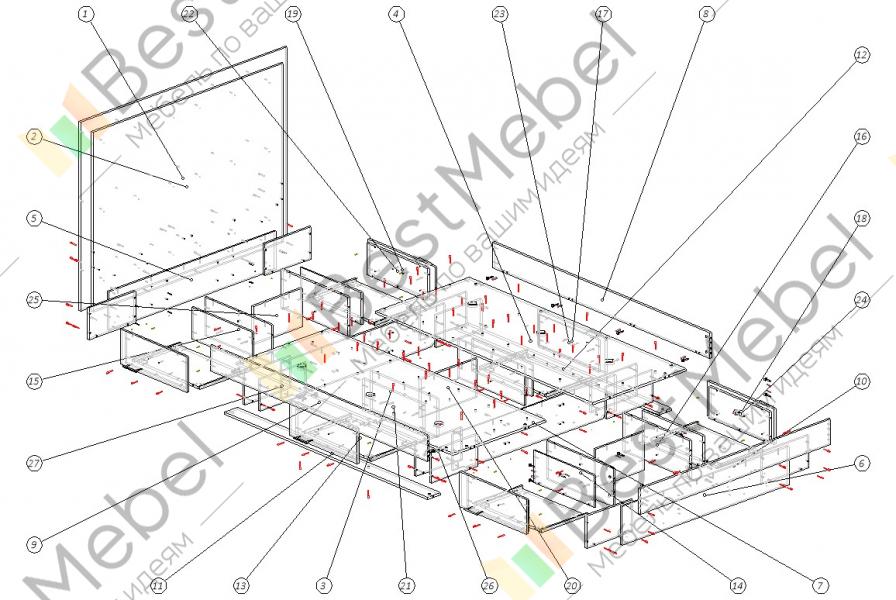 Схема сборки кровати жасмин