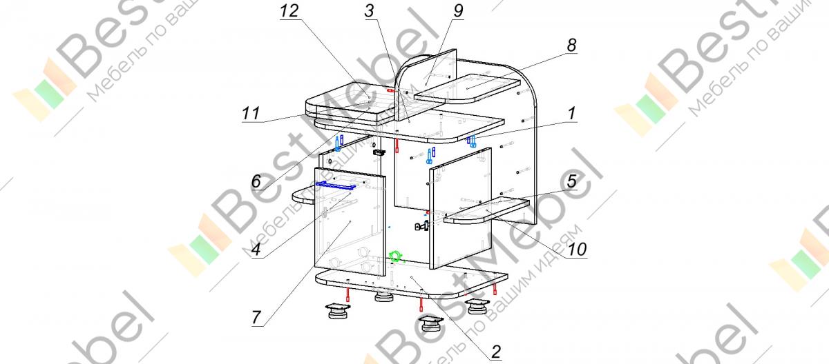 Схема сборки тумбы атл 03