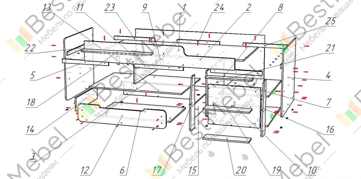 Кровать чердак схема сбора