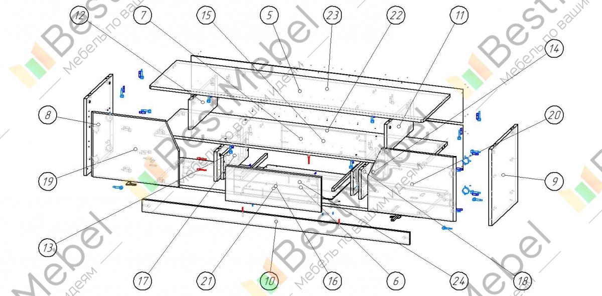 Тумба тв схема сборки